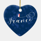 Frankreich Herz, Weihnachtsbaumschmuck, Französisc Keramik Ornament (Hinten)