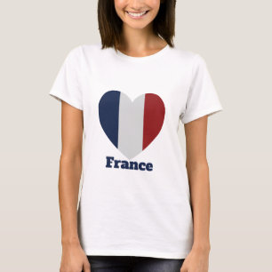 Frankreich Herzenflagge T-Shirt