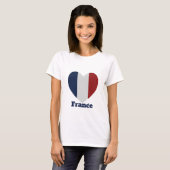 Frankreich Herzenflagge T-Shirt (Vorne ganz)