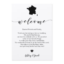 Frankreich Hochzeit Begrüßungsbrief & Tour