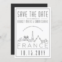 Frankreich Hochzeit | Stilisierte Skyline Save the