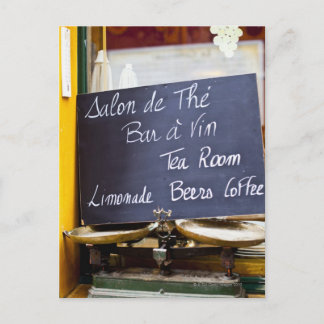 Frankreich, Ile-de-France, Paris, Menü in einem Postkarte