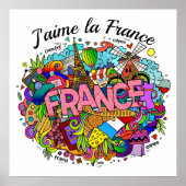 Frankreich Illustration Art Poster (Vorne)