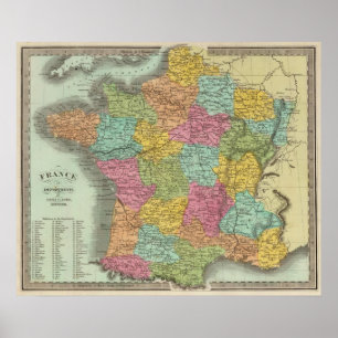 Frankreich in Abteilungen 2 Poster