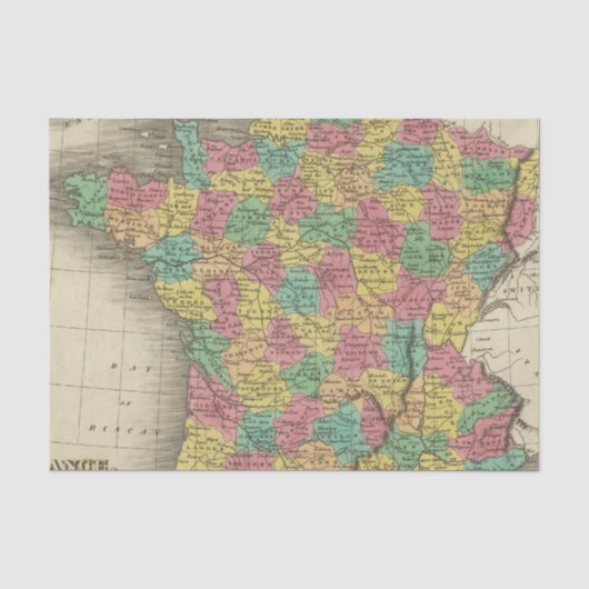 Frankreich, in den Abteilungen Seidenpapier (Vorderseite)
