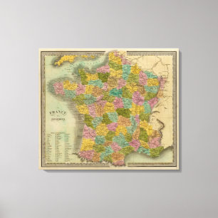 Frankreich in den Departements Leinwanddruck