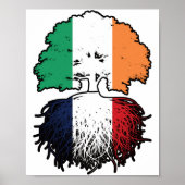 Frankreich - Irish Ireland Tree Roots Flag Poster (Vorne)