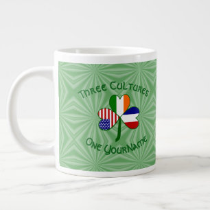 Frankreich Irland USA Kleeblatt Flagge Personalisi Jumbo-Tasse