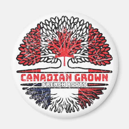 Frankreich - kanadisches Tree-Roots-Flag in Kanada Magnet (Vorne)
