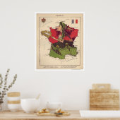 Frankreich Karikatur Karte 1868 Poster (Küche)