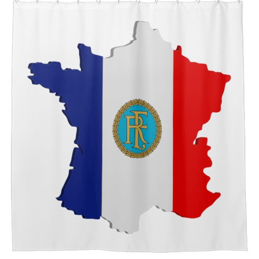 Frankreich-Karte Duschvorhang (Vorderseite)