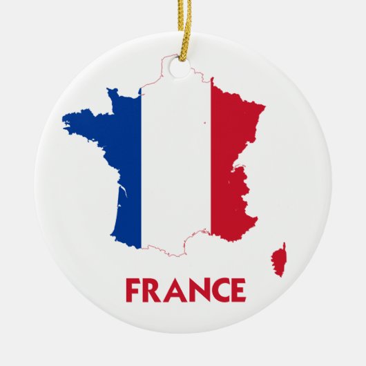 FRANKREICH-KARTE KERAMIK ORNAMENT (Vorne)