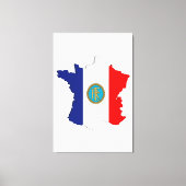 Frankreich-Karte Leinwanddruck (Vorderseite)
