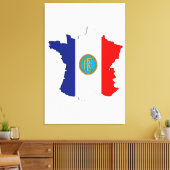 Frankreich-Karte Leinwanddruck (Insitu (Wohnzimmer))