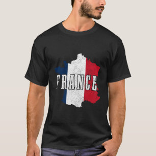 Frankreich Karte Prix French Flag T-Shirt