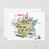 Frankreich Karte Reiseziele (Vorne/Hinten)