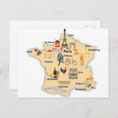 Frankreich Karte Touristenziele mit Namen (Vorne/Hinten)