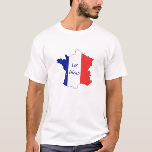 Frankreich Karte Tricolor Les Bleus T-Shirt