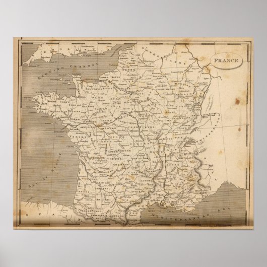 Frankreich Karte von Arrowsmith Poster (Vorne)