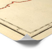 Frankreich Kontur Flüsse Poster (Ecke)