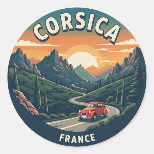 Frankreich Korsika Reise Runder Aufkleber (Vorderseite)