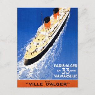 Frankreich Kreuzfahrt Vintage-Reiseposter Restauri Postkarte