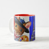Frankreich Künstler Mouse Eiffel Tower Wasserfarbe Zweifarbige Tasse (Vorderseite Links)