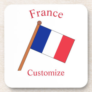 Frankreich Landesflagge Thunder_Cove Getränkeuntersetzer