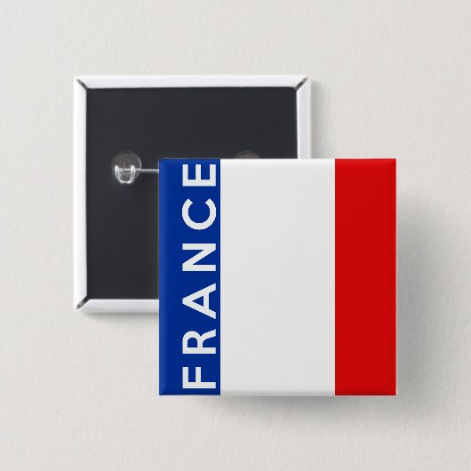 Frankreich-Landesflaggesymbol-Namentext Button (Vorne & Hinten)