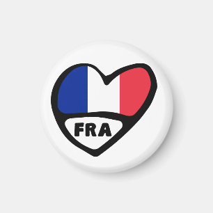 Frankreich-Landeskennzahl-Flaggen-Herz, FRA Magnet