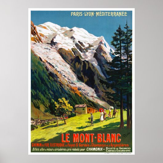 Frankreich Le Mont Blanc Reisenplakat wiederherges Poster (Vorne)