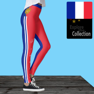 Frankreich Leggings, französische Flagge / Sport Leggings