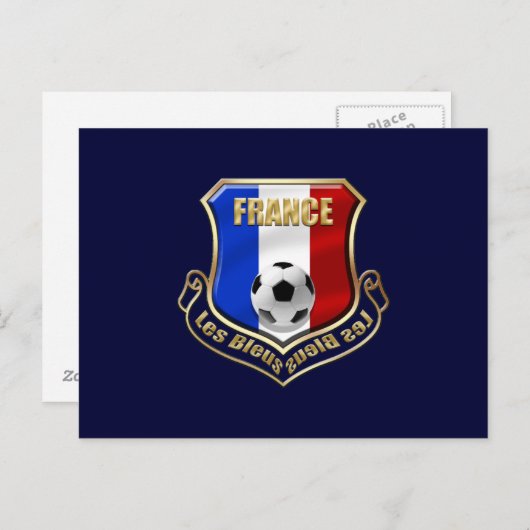 Frankreich les Bleus Logo Shield Emblem Postkarte (Vorne/Hinten)