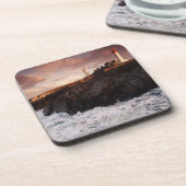 Frankreich, Leuchtturm im Morgengrauen Getränkeuntersetzer (Linke Seite)