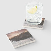 Frankreich, Leuchtturm im Morgengrauen Steinuntersetzer (Seitenansicht)