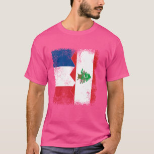 Frankreich Libanon Flaggen Halblibanesischer franz T-Shirt