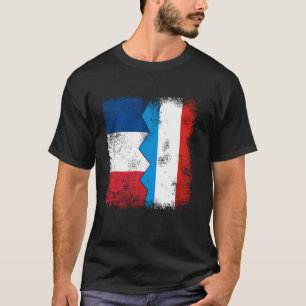 Frankreich Luxemburg Flaggen halb Luxemburgisch R T-Shirt
