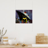 Frankreich mit Champagner Poster (Küche)