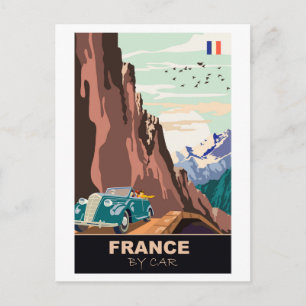 Frankreich mit dem Auto Postkarte