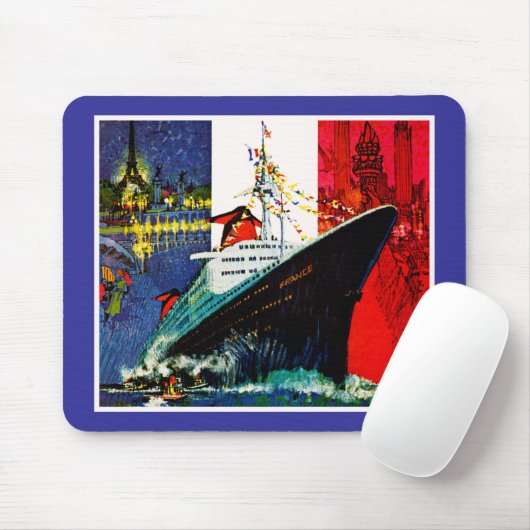 Frankreich mit Eiffelturm und Freiheitsstatue Mousepad (Mit Mouse)