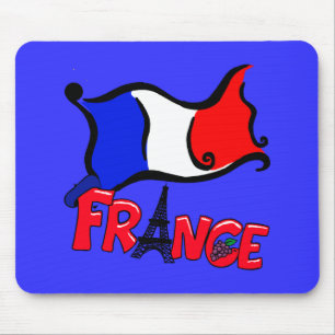 Frankreich mit Flaggen-Produkten Mousepad
