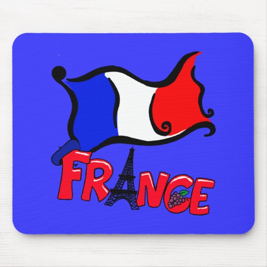 Frankreich mit Flaggen-Produkten Mousepad (Vorne)