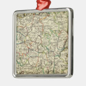 Frankreich mit Grenzen Silbernes Ornament (Links)