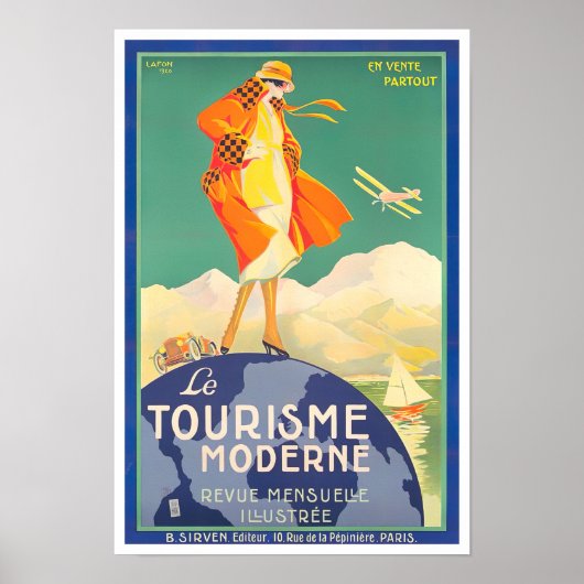 Frankreich Moderner Tourismus Vintage Reise Poster (Vorne)