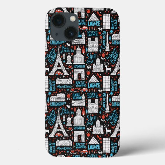 Frankreich | Muster der Symbole Case-Mate iPhone Hülle (Rückseite)