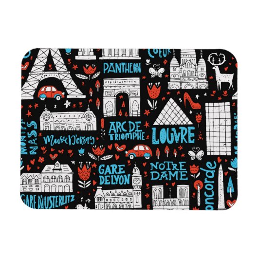 Frankreich | Muster der Symbole Magnet (Horizontal)