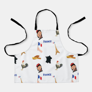Frankreich-Muster in Weiß Schürze