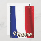 Frankreich Nationales Fahnenposter Postkarte (Vorne/Hinten)