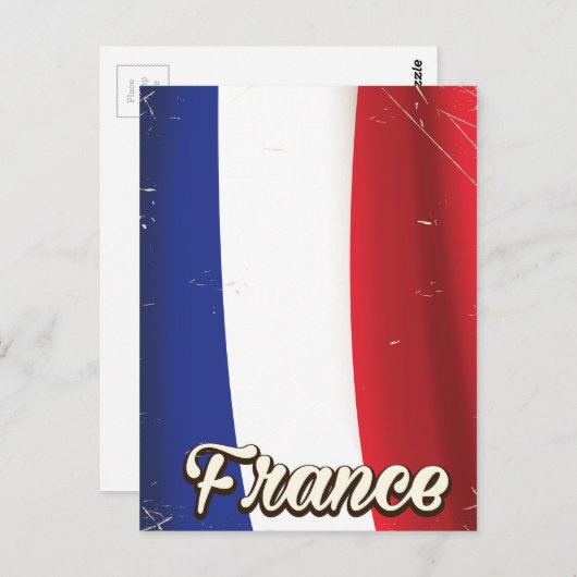 Frankreich Nationales Fahnenposter Postkarte (Vorne/Hinten)