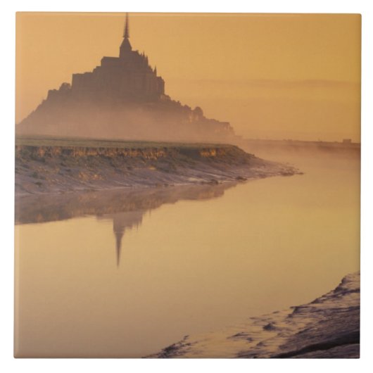 Frankreich, Normandie Mont St. Michel. Morgenlicht Fliese (Vorderseite)